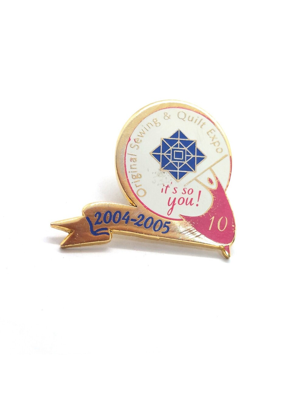 Original Sewing Quilt Expo 2004 2005 10th Anniversary Enamel Pin Crafts